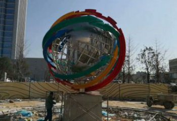 地球仪雕塑选用，多彩艺术，镂空现代地球仪雕塑展品