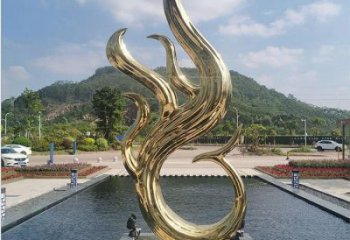 凤凰雕塑优价，村标概念，不锈钢电镀凤凰雕塑厂家