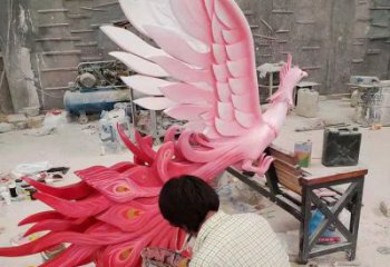 凤凰雕塑厂家，美陈雕塑，彩绘凤凰雕塑预定