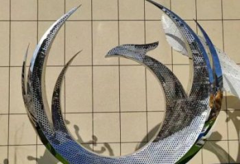 凤凰雕塑供给，户外雕塑，不锈钢凤凰圆环雕塑厂家选用