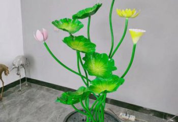 荷花雕塑优选，圆雕体系，园林仿真荷花雕塑选定