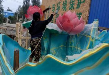 景观荷花雕塑制造，欧式风格，仿真荷花雕塑厂家定价