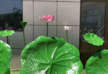 仿真荷叶雕塑厂家，植物美陈雕塑，景观艺术建筑
