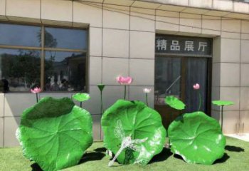 荷叶雕塑优选，城市装饰，仿真荷叶雕塑定做厂家