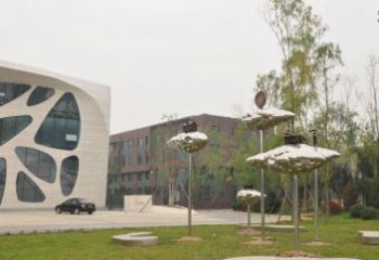 荷叶雕塑制造，镜面雕塑，不锈钢荷叶雕塑厂家展品
