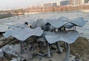 荷叶雕塑制造商，景观摆件，不锈钢荷叶雕塑定制厂家