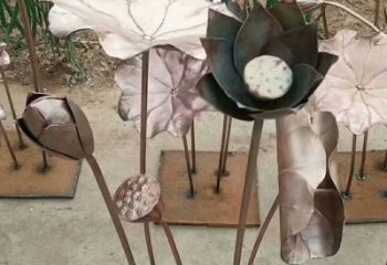 荷叶雕塑厂家精选，街头艺术，公园铜荷叶雕塑承接