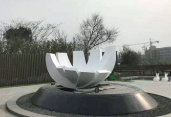 几何莲花雕塑优选，陆地摆件，广场几何莲花雕塑供给