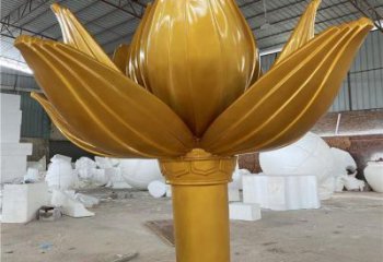金莲花雕塑精选，景观概念，不锈钢金莲花雕塑制作厂家