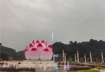 艺术莲花雕塑厂家，小区摆件，莲花喷泉雕塑服务商