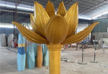 电镀莲花雕塑