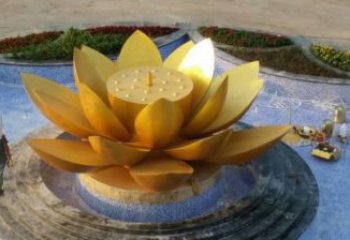 铜莲花雕塑生产商，小区雕塑，铜莲花雕塑制作厂家