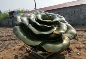 玫瑰花雕塑优价，小区摆件，玻璃钢玫瑰花雕塑厂家精选