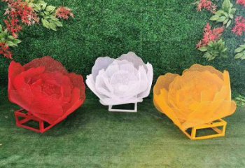 玫瑰花雕塑制作厂家，公园小品，镂空玫瑰花雕塑订做
