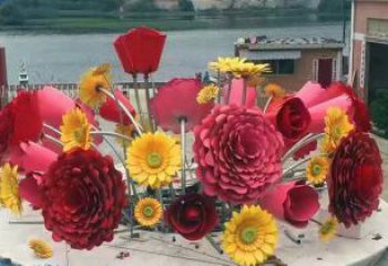 太阳花雕塑摆件优选，陆地摆件，园林太阳花雕塑供应