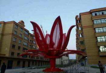 灯光花朵雕塑厂家，标识雕塑，展示灯光茶花雕塑优选