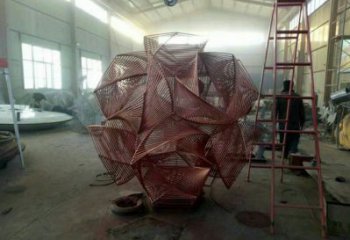 花球雕塑精品，景观雕塑，不锈钢花球雕塑生产商
