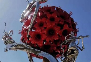 玫瑰花朵雕塑通用，美陈雕塑，景观玫瑰花朵雕塑展品