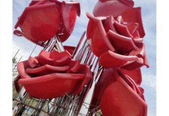 玫瑰花朵雕塑精选，美陈雕塑，玫瑰花朵雕塑制作