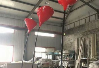 花朵雕塑标准，烤漆工艺，郁金香花朵雕塑厂家
