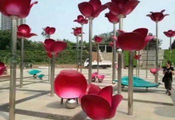花朵雕塑定做，多彩艺术，郁金香花朵雕塑厂家选用