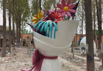 花朵雕塑优选，美陈摆件，门口郁金香花朵雕塑选定