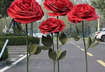 花朵月季雕塑供求，村标概念，景观月季花朵雕塑通用