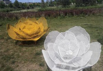牡丹花雕塑提供，白钢构件，镂空牡丹花雕塑生产厂家