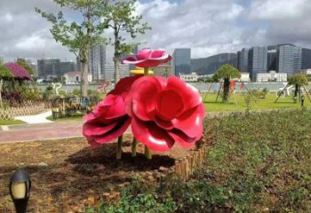 牡丹花雕塑，烤漆工艺，不锈钢牡丹花雕塑厂家承接