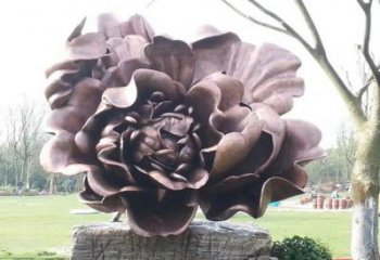 牡丹花雕塑标准，广场雕塑，牡丹花铜雕塑厂家