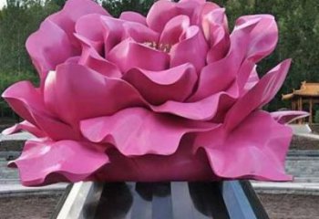 牡丹花雕塑厂家，广场雕塑，不锈钢牡丹花雕塑定制