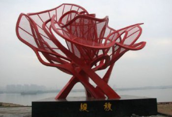 牡丹花雕塑工厂，多彩艺术，不锈钢牡丹花雕塑供应