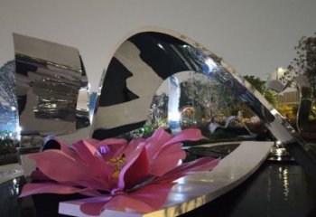 牡丹花雕塑通用，街景小品，不锈钢牡丹花雕塑制造厂家