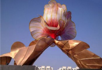 牡丹花雕塑制作，园林装饰，不锈钢牡丹花雕塑厂家