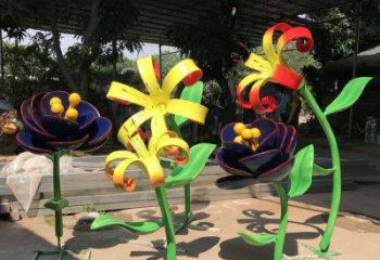 兰花雕塑供求，露天雕塑，不锈钢兰花雕塑制作厂家