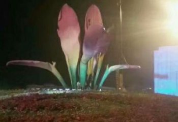 彩绘兰花雕塑