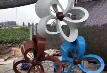 金银花雕塑生产厂家，广场系列，不锈钢金银花雕塑优选
