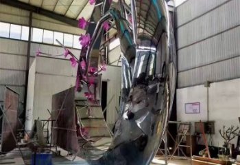 抽象梅花雕塑展品，小区雕塑，梅花雕塑精选