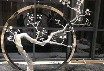 景观梅花雕塑供需，彩钢制作，大型梅花雕塑展品