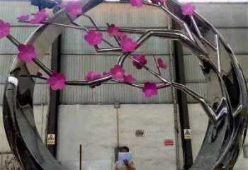 梅花雕塑定价，街头雕塑，烤漆梅花雕塑定价