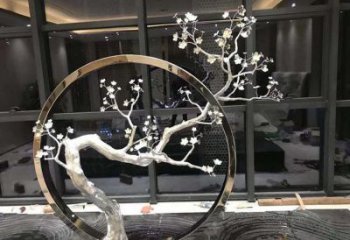 梅花雕塑选用，小区摆件，大型梅花雕塑批发