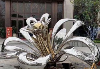 茉莉花雕塑定价，街头雕塑，不锈钢茉莉花雕塑厂家
