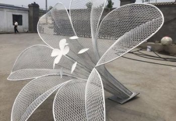 山茶花雕塑供求，美陈雕塑，镂空山茶花雕塑制造商