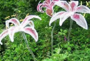 山茶花雕塑精选，中式工艺，镂空山茶花雕塑厂家