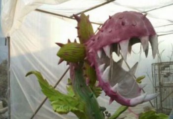 食人花雕塑精品，景观概念，彩绘食人花雕塑通用