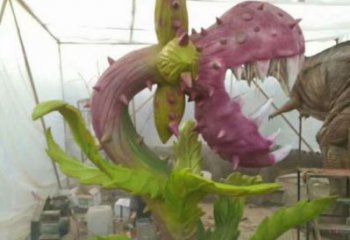 食人花雕制作，广场系列，彩绘食人花雕塑优选