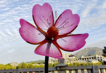 桃花雕塑生产厂家，村标概念，烤漆桃花雕塑承接