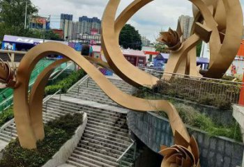 樱花雕塑优选，陆地摆件，不锈钢樱花雕塑厂家
