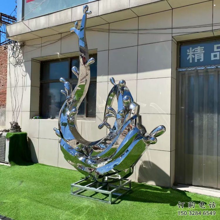 海浪雕塑制造厂家,镜面工艺,不锈钢材质 海浪雕塑制造厂家,镜面工艺,不锈钢材质