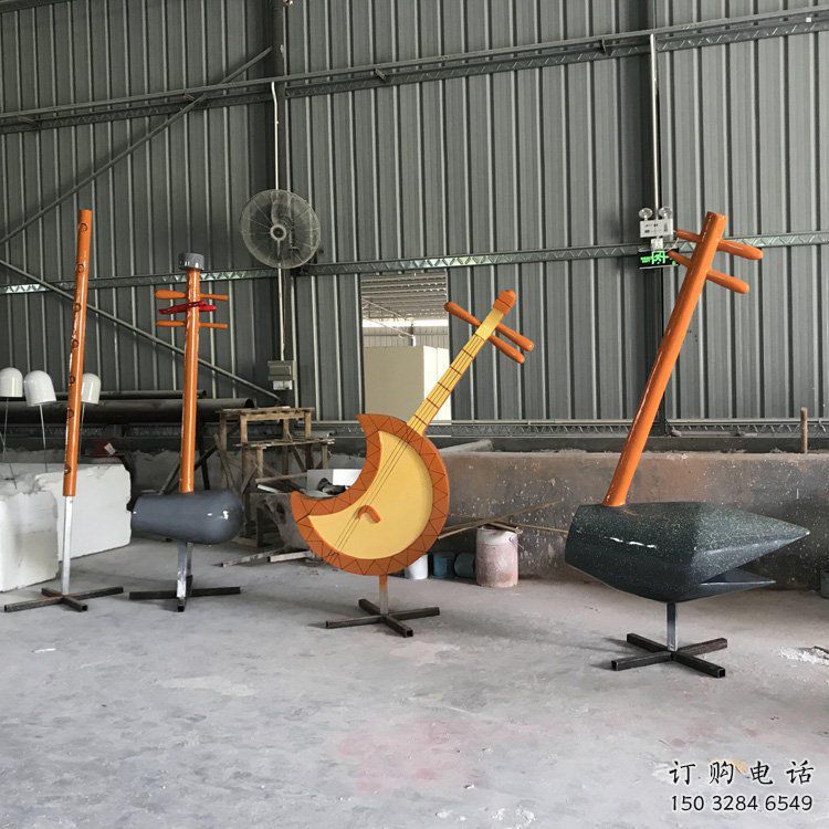 二胡雕塑生产，水景雕塑，不锈钢二胡雕塑定制